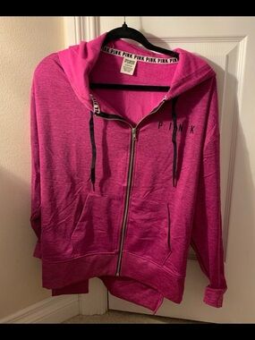 PINK Victoria's Secret Hot Pink Zip Hoodie